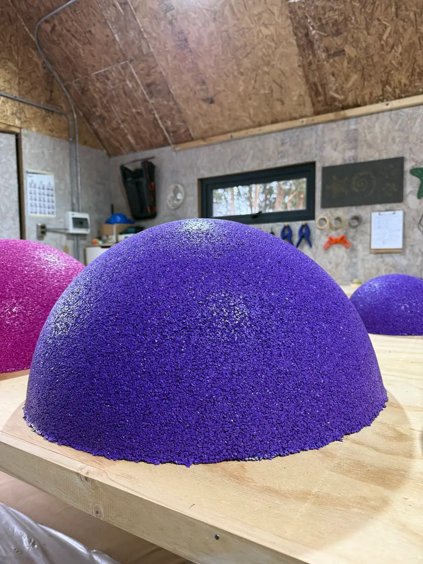 Semi esfera de caucho EPDM color amarillo